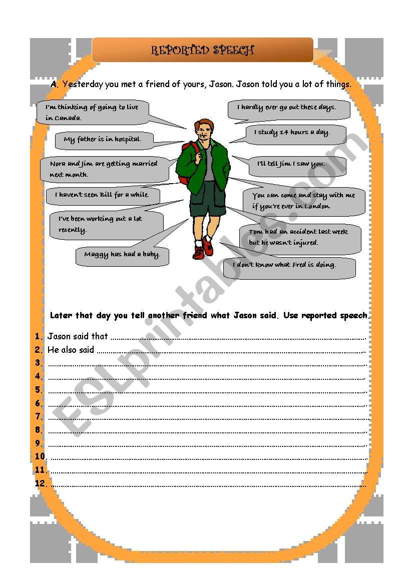 Reported speech (01-09-08) worksheet