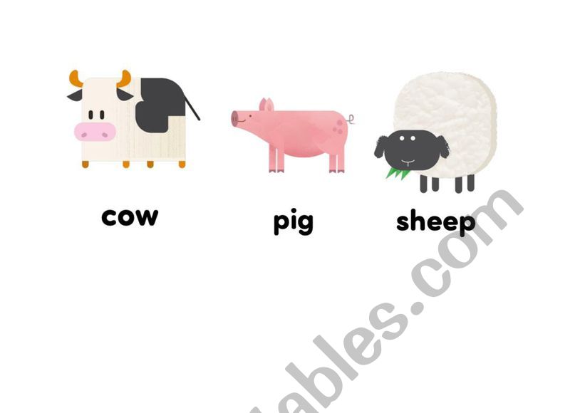 vocabulary:farm animals and fruit