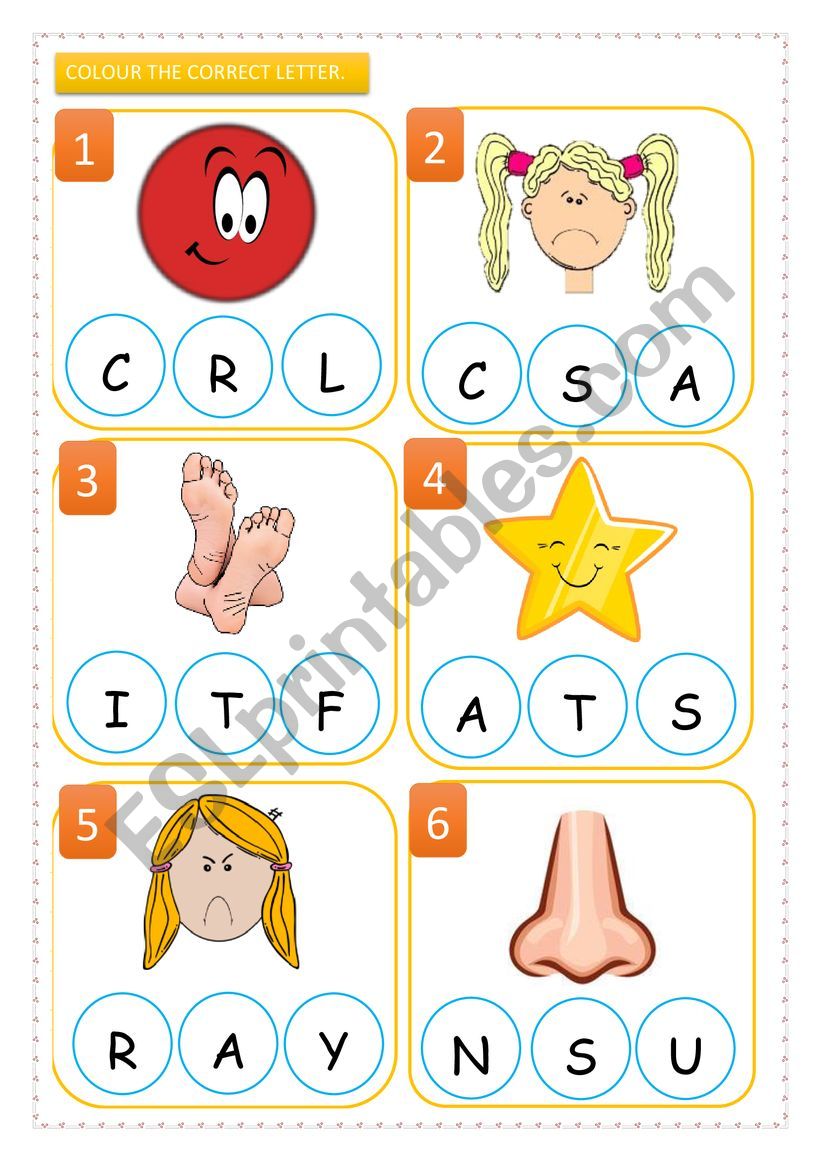 REVIEW - Initial LETTER - Toddlers - SHAPES, FEELINGS, PARTS OF THE BODY