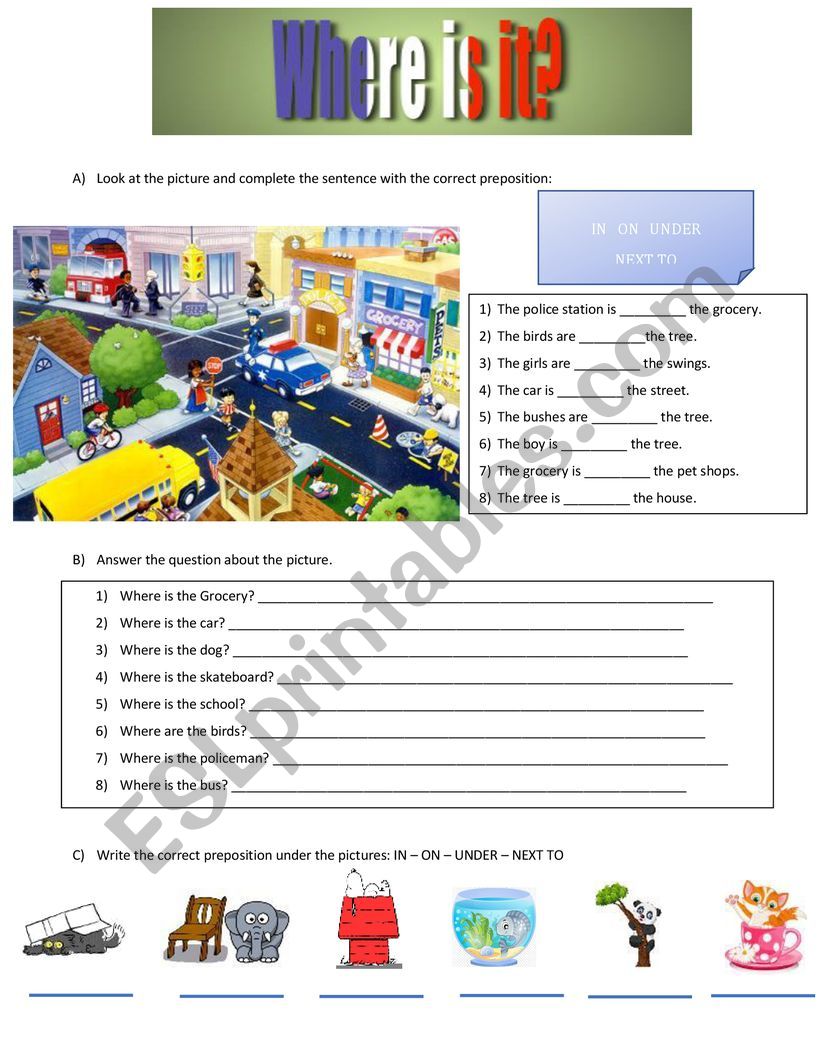 Where is it? worksheet