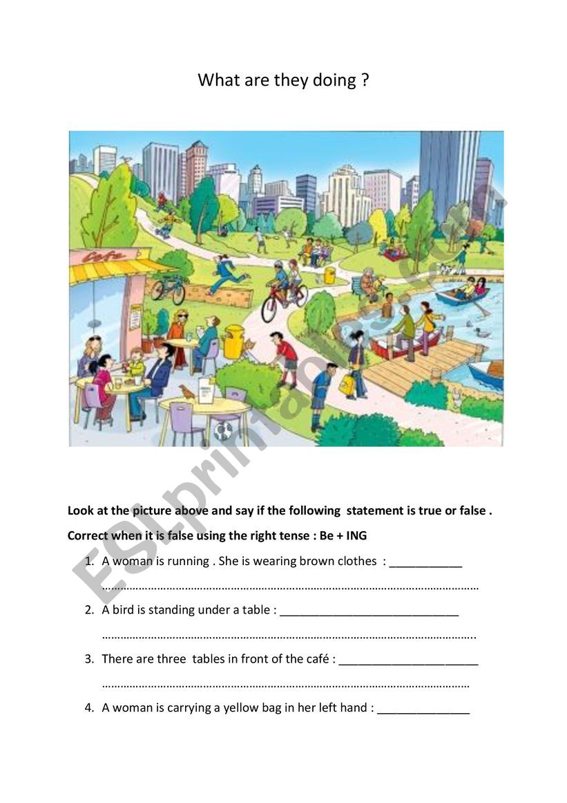 What are they doing ? worksheet