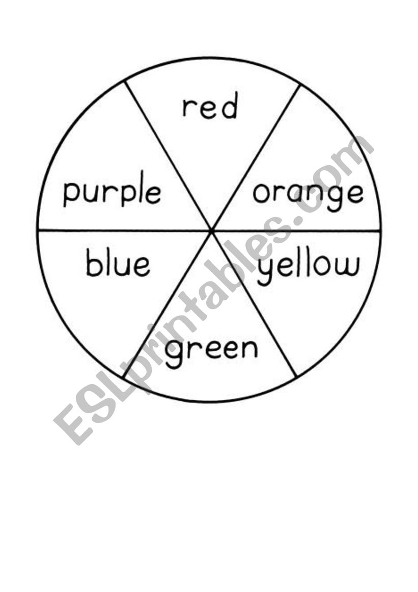Colors wheel worksheet
