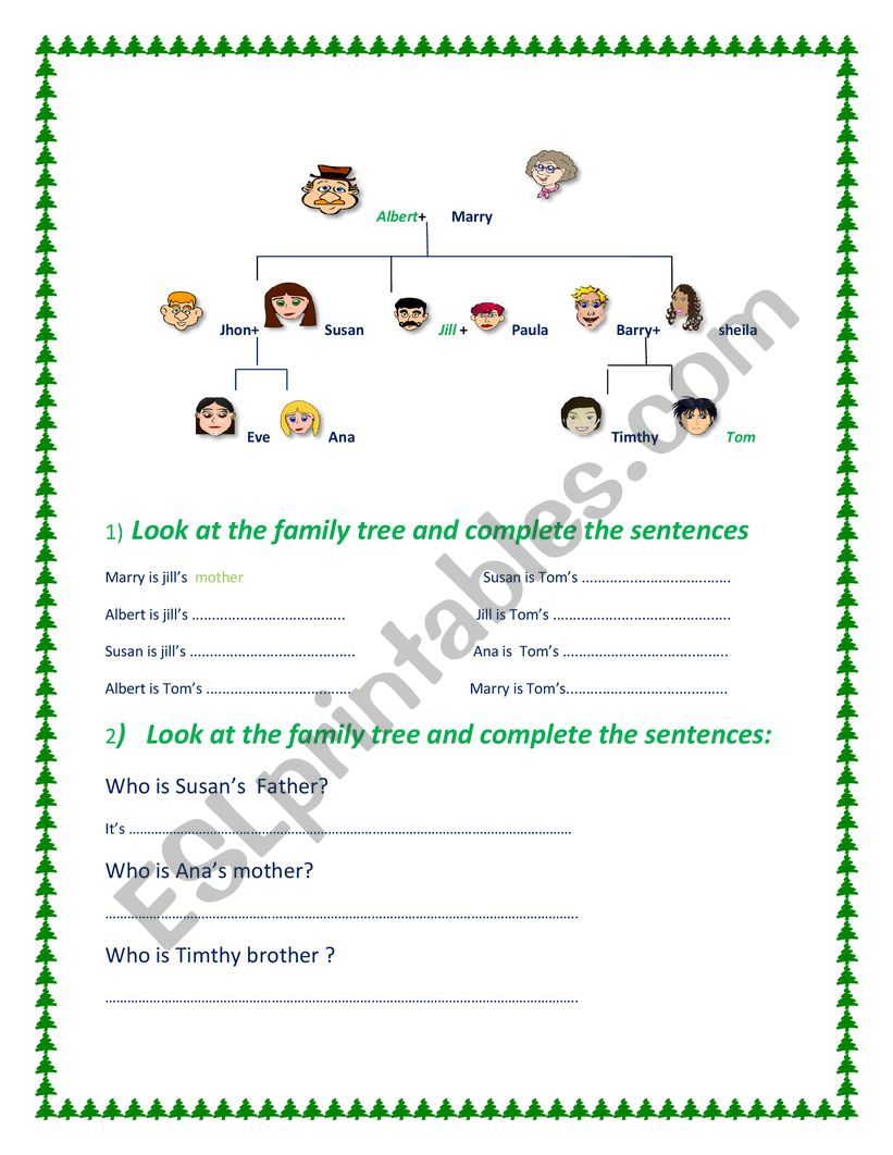  family tree worksheet worksheet
