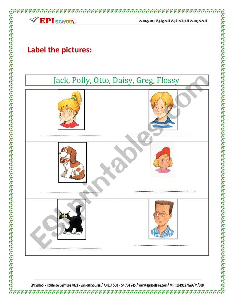 Happy street unit 1 worksheet