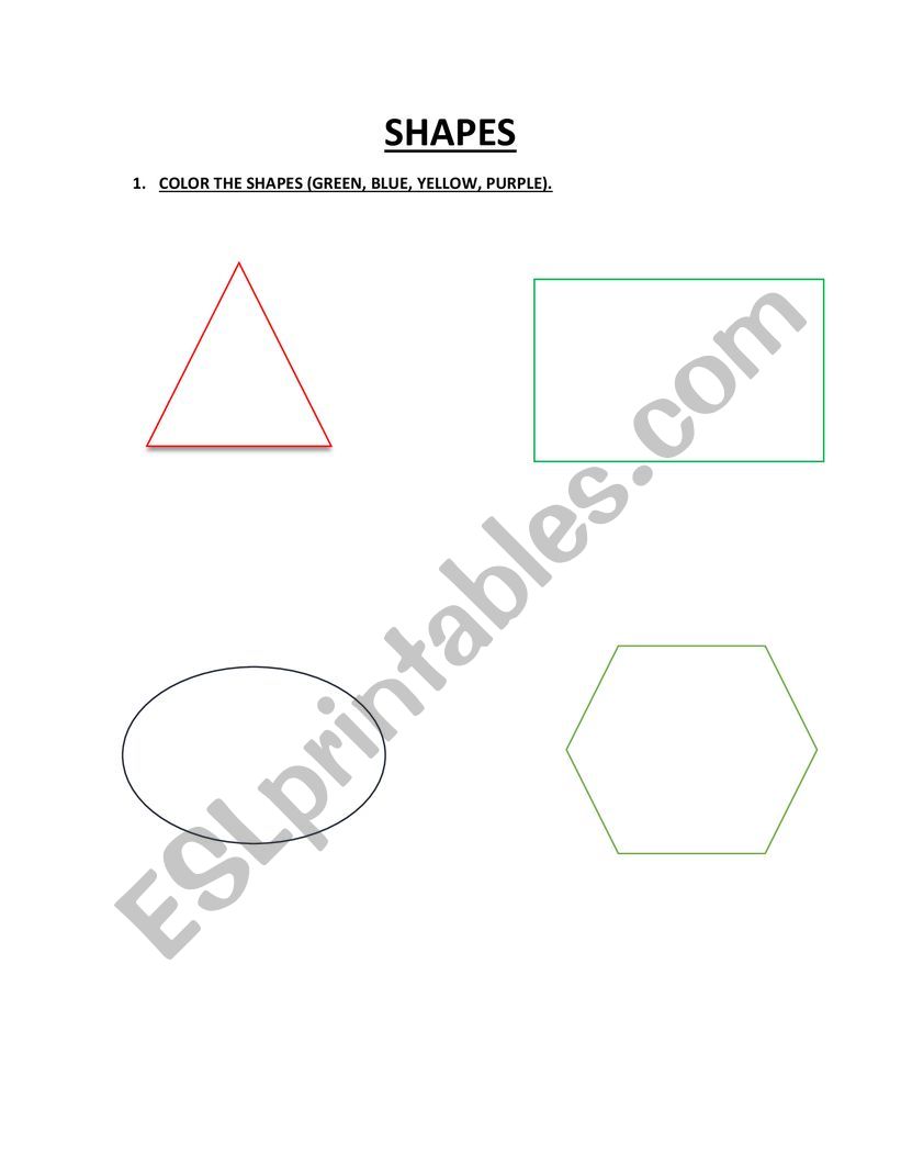 Coloring some shapes - ESL worksheet by artanesimi