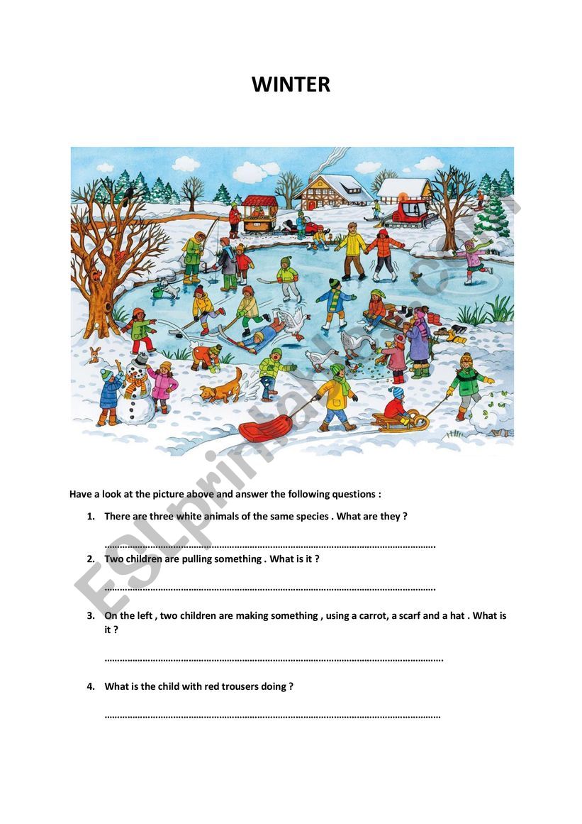 Winter  worksheet