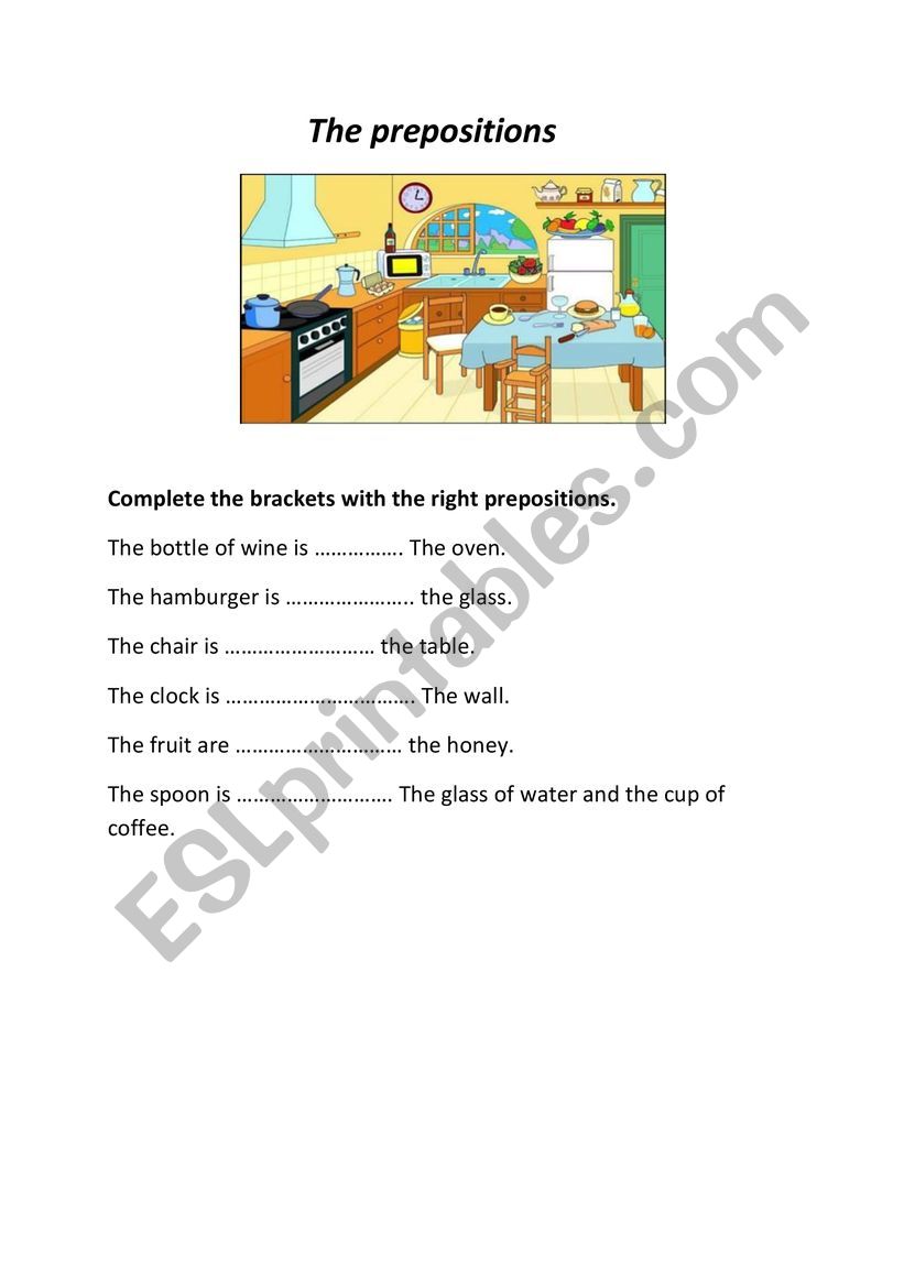 prepositions worksheet