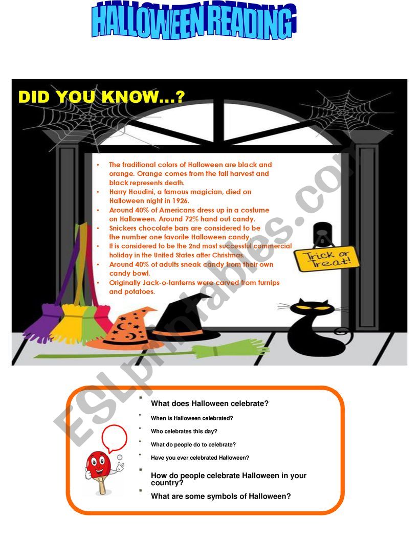 Halloween Reading worksheet