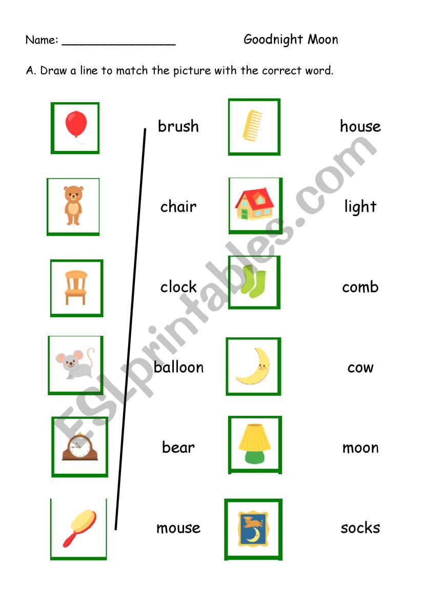 Goodnight Moon Matching Activity