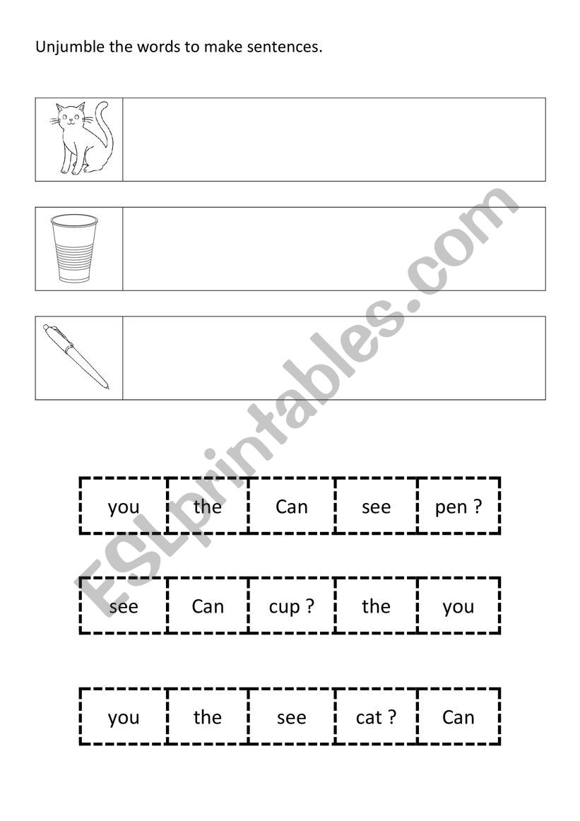 Jumbled sentences ( can / you / see )