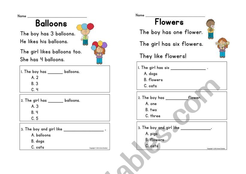 Reading for kid worksheet