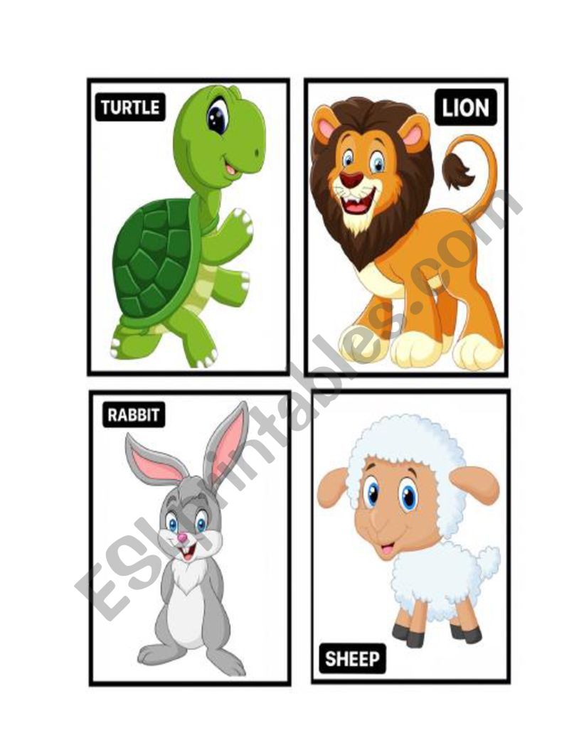 Animals Flashcards 3&4&5 worksheet