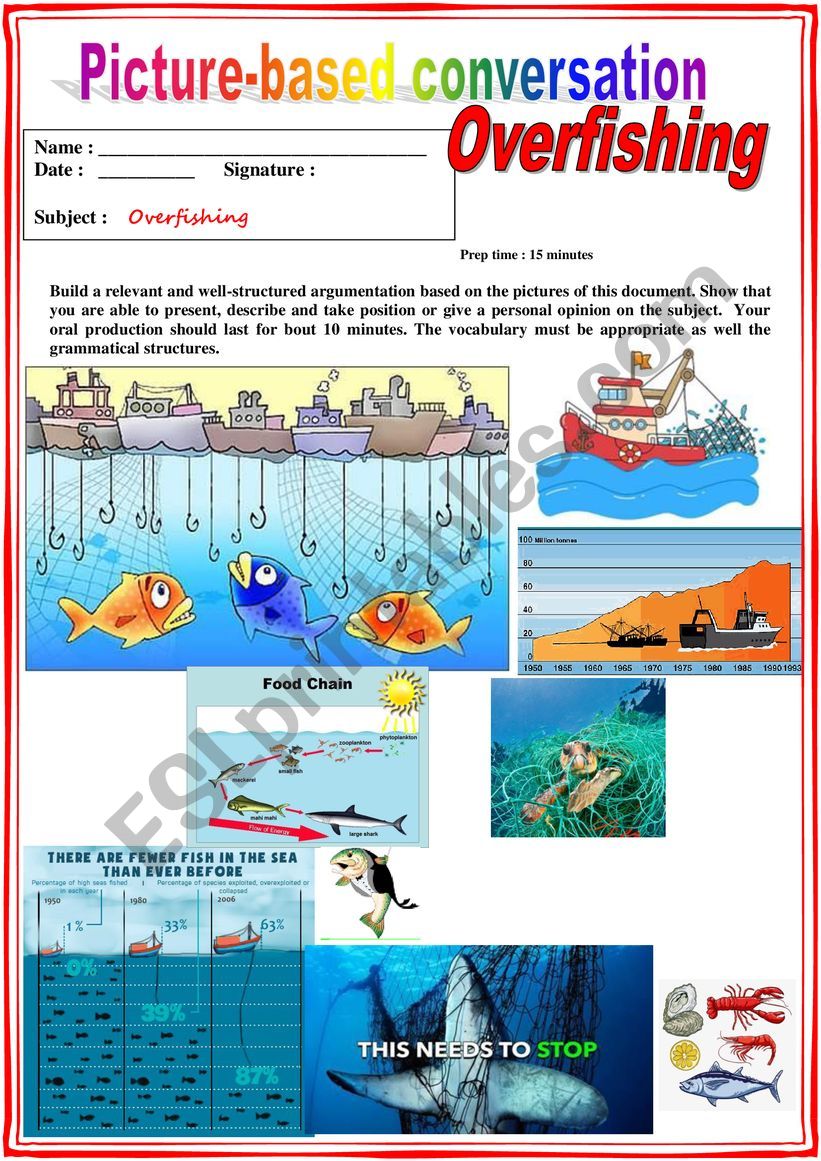 Picture based conversation. Overfishing (Debating)