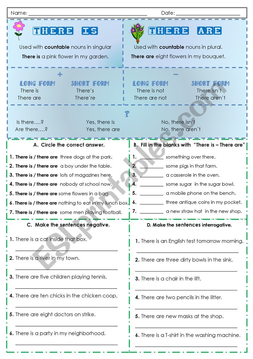 There is - There are worksheet