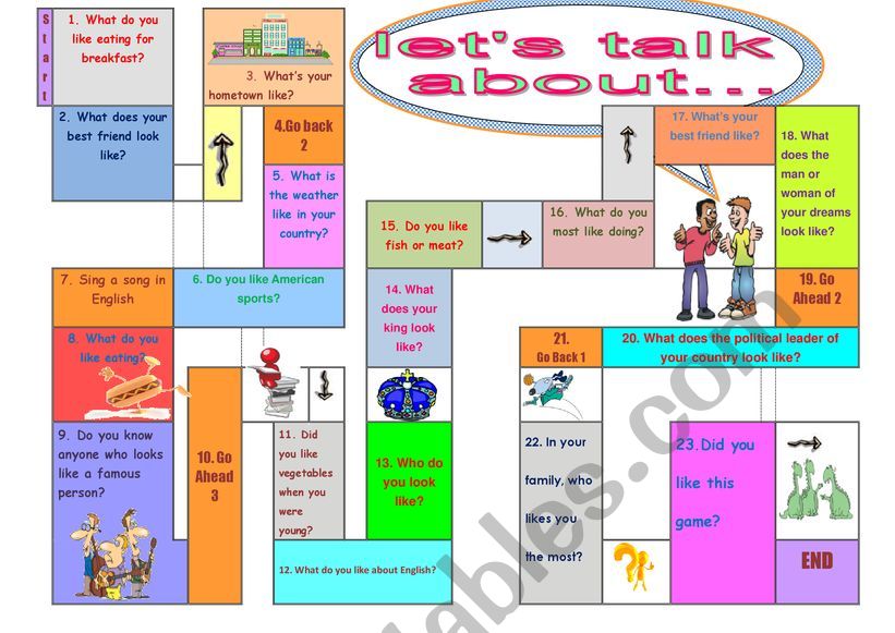 Board game: using LIKE in questions
