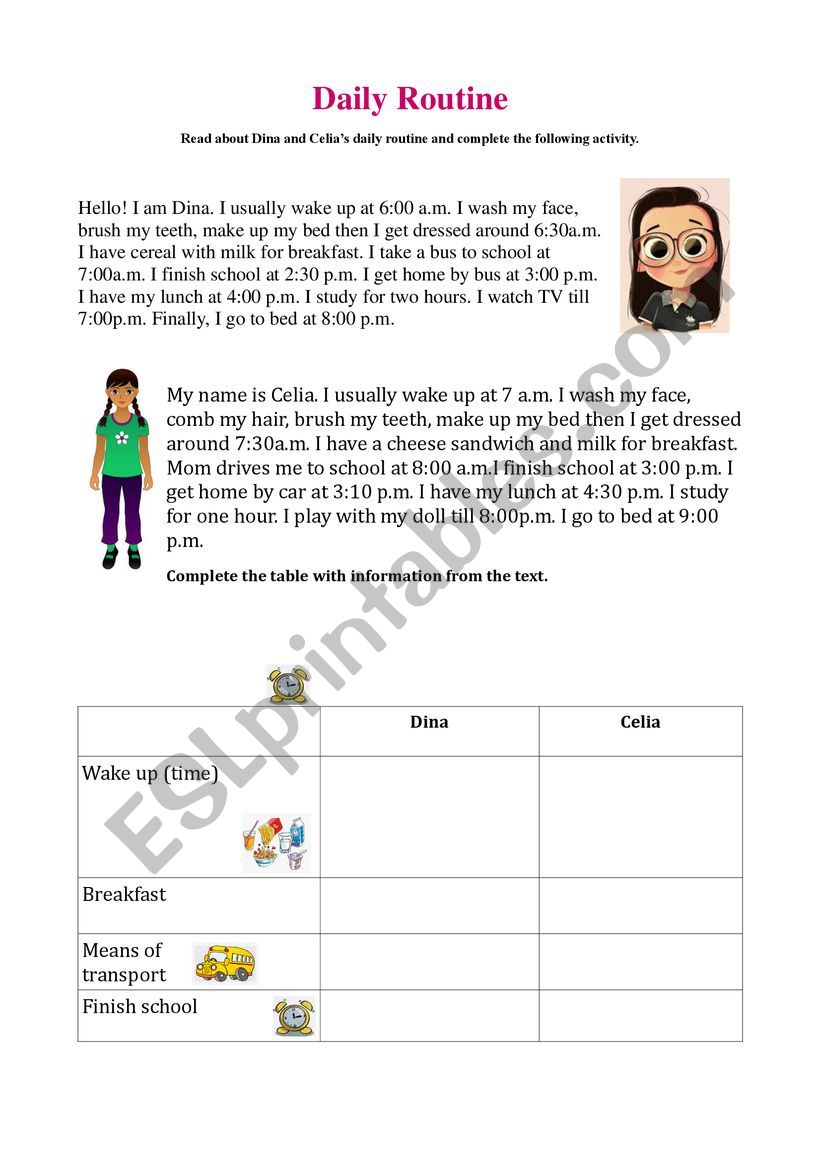 Reading Activity worksheet