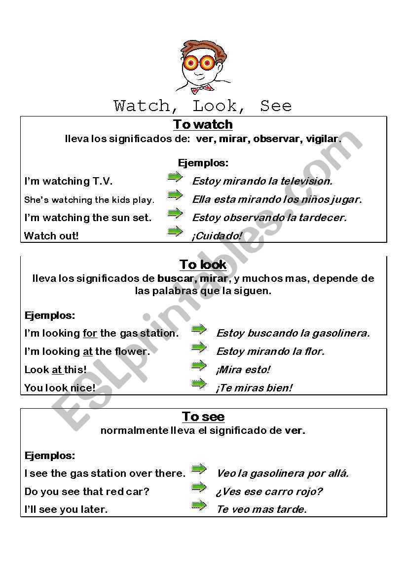 Watch Look See worksheet