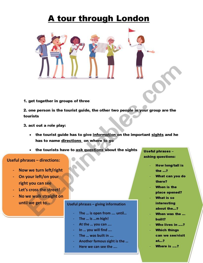 A tour through London worksheet