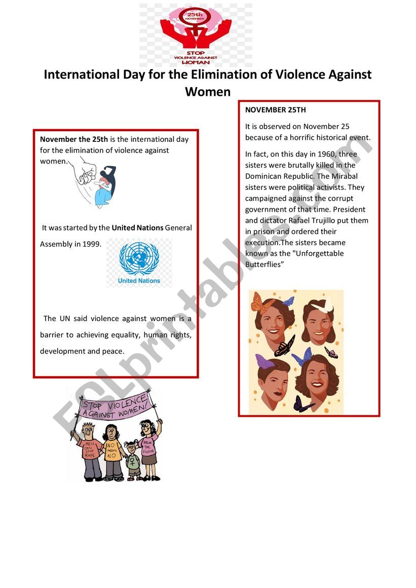 November 25th: International day against women violence