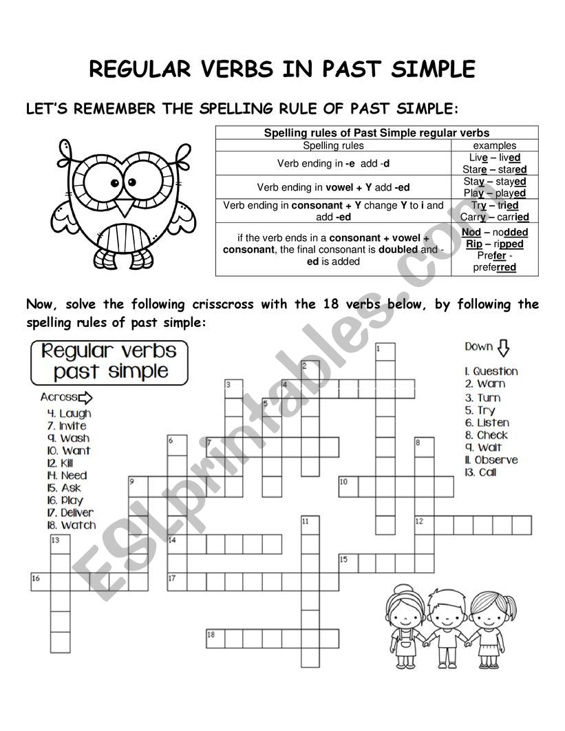 REGULAR VERBS IN PAST SIMPLE  worksheet