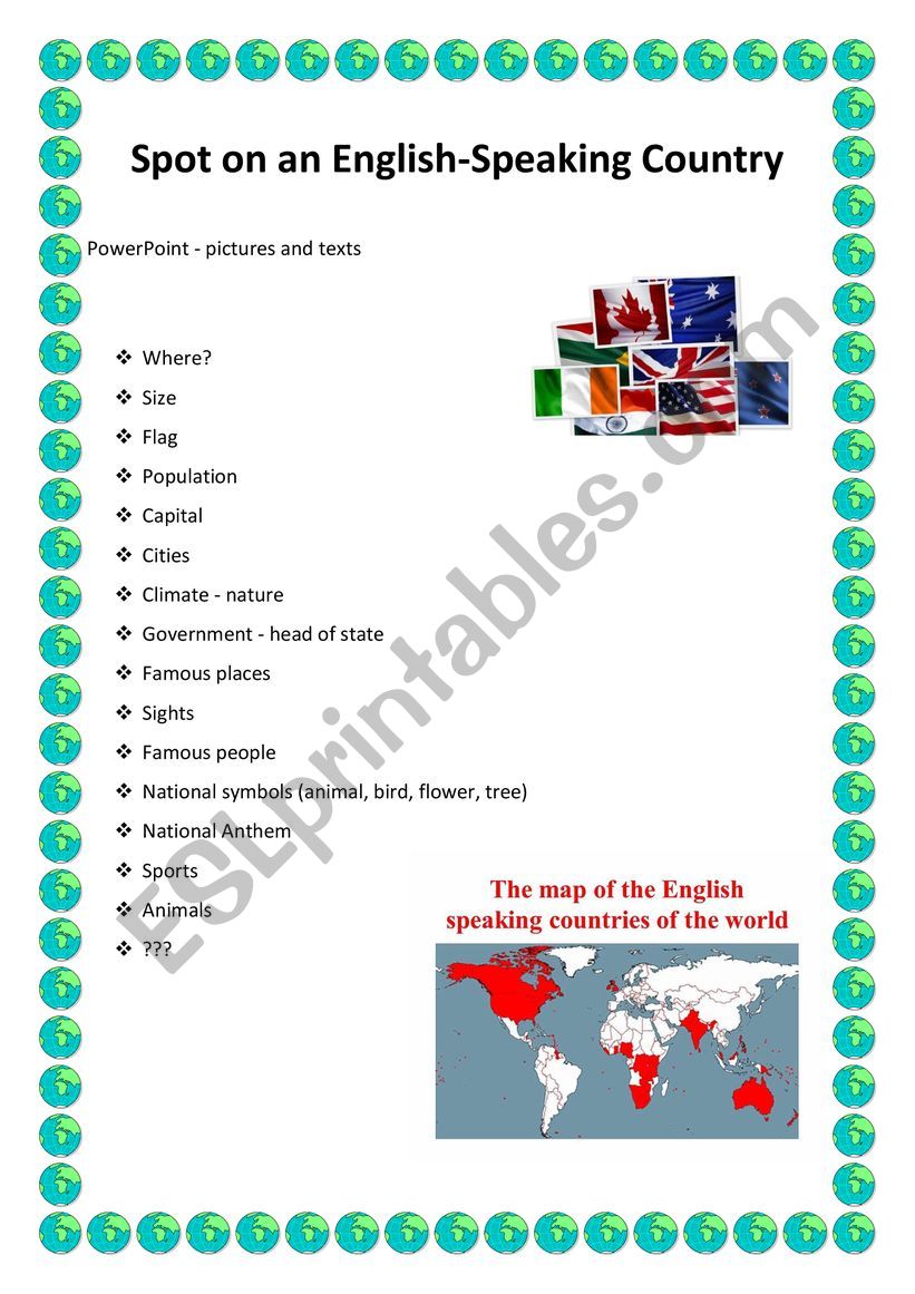 Spot on an English Speaking Country