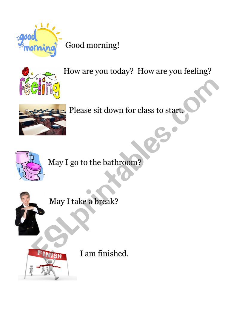 Daily Greetings worksheet