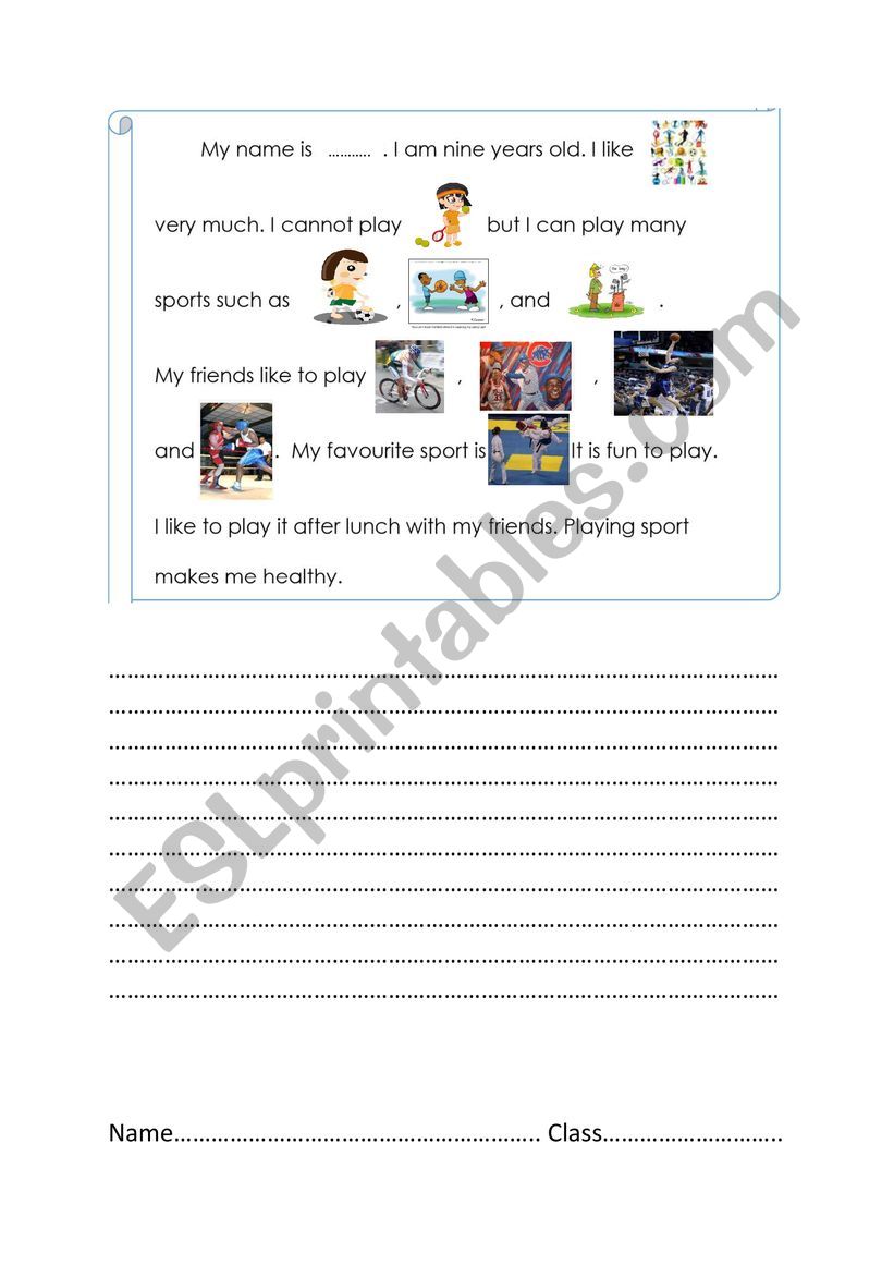 sport worksheet worksheet