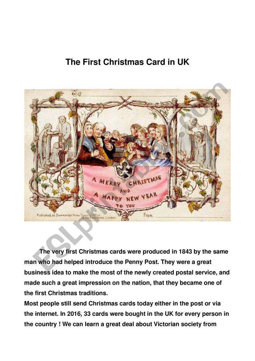 The First Christmas Card in UK