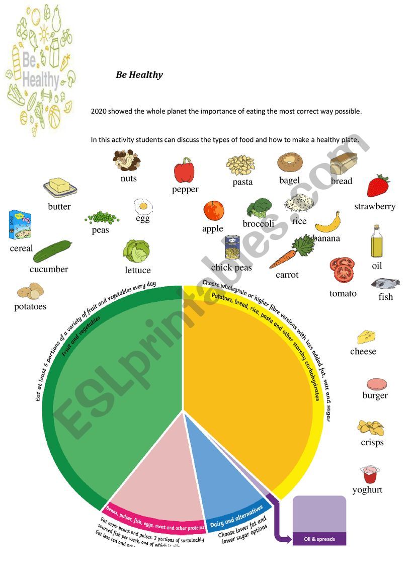 Be healthy worksheet