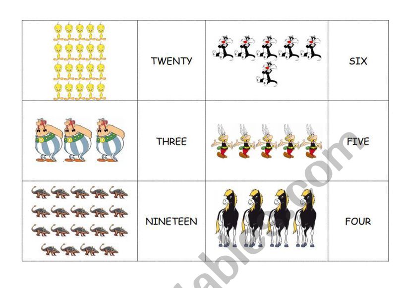 COUNT TO 20 PUZZLE worksheet