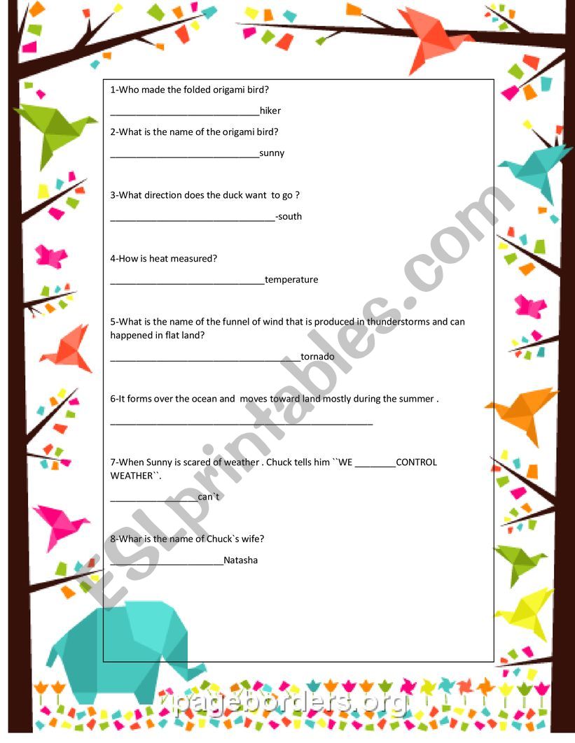 BOOK REPORT worksheet