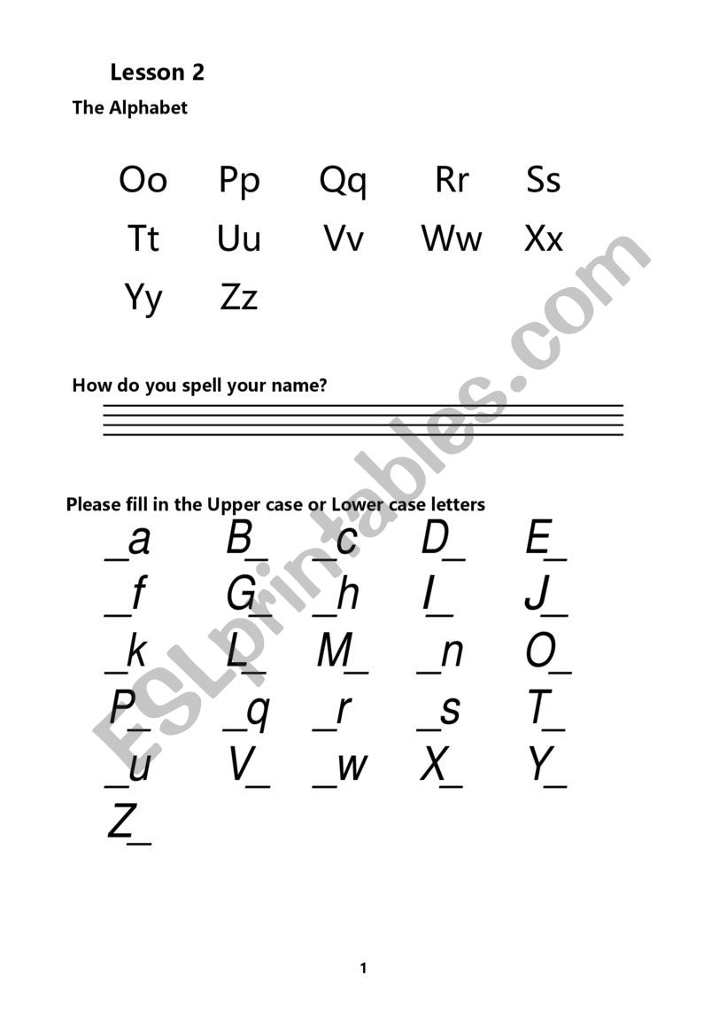 No prep Starter Lesson 2 - Alphabets & Saying Goodbye
