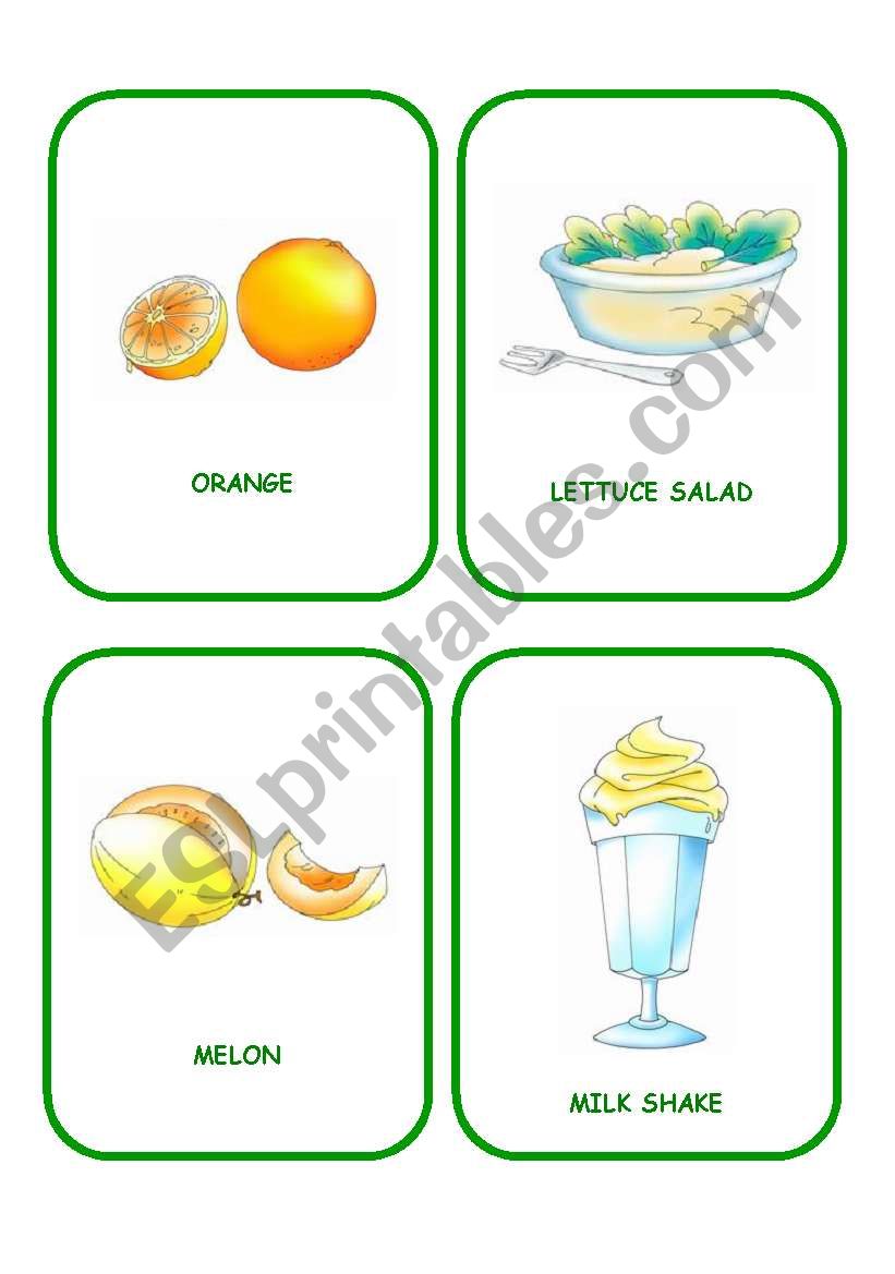 FOOD FLASHCARDS 4 worksheet