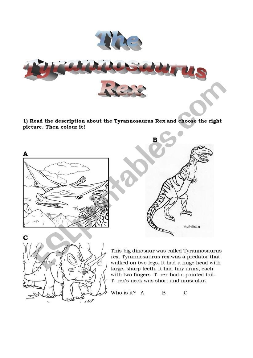 Dinosaurs worksheet