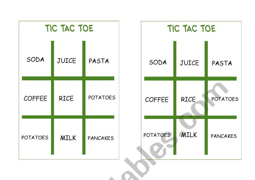 Vocabulary food worksheet