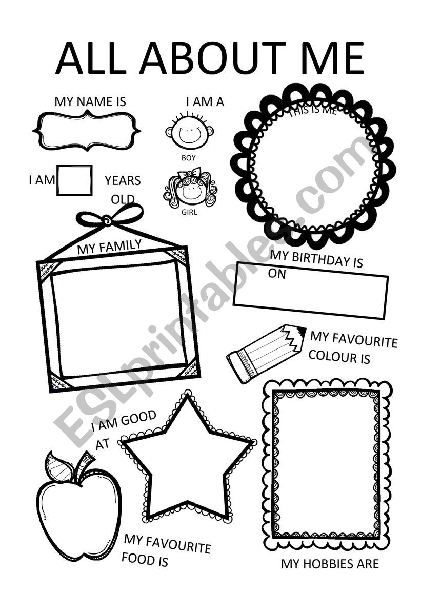 All about me worksheet