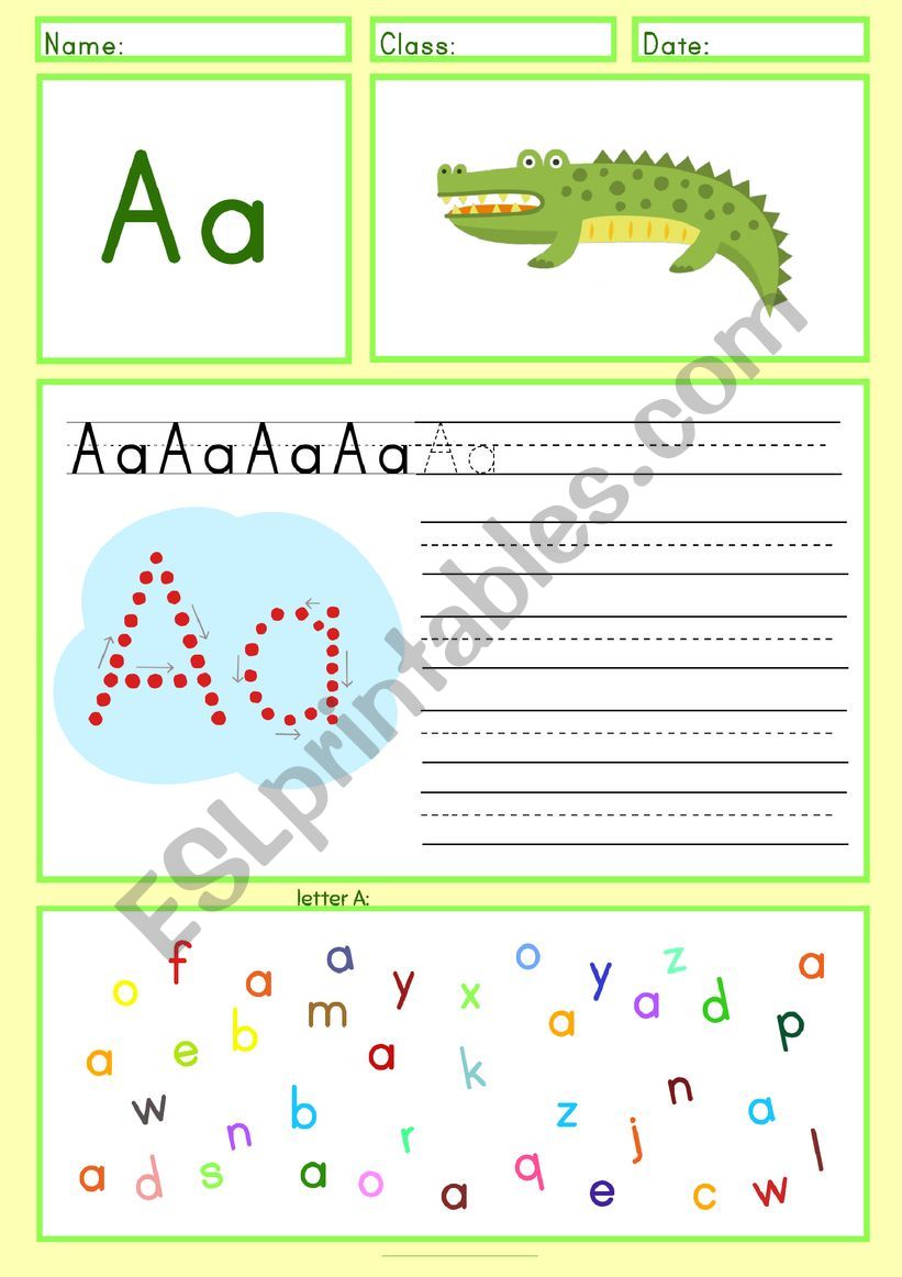 Letter A Tracing Worksheet worksheet