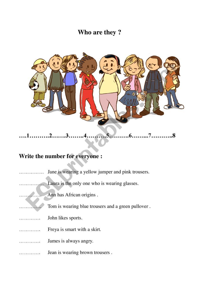 Who are they ? worksheet