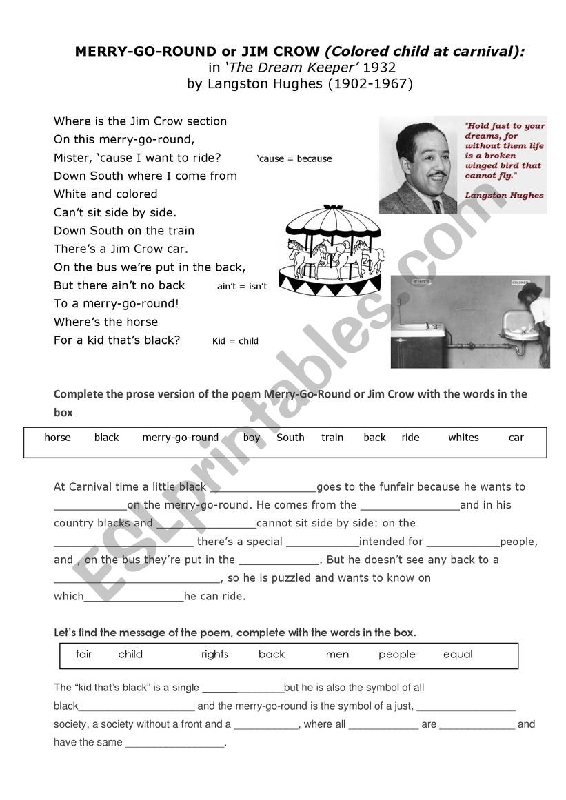 Merry-go-round or Jim Crow - coloured child at carnival