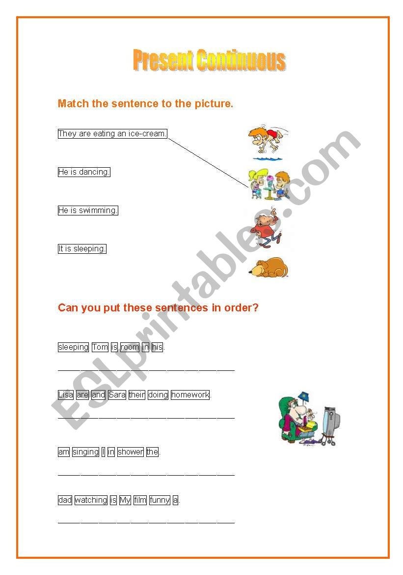 Present Continuous 01-09-2008 worksheet
