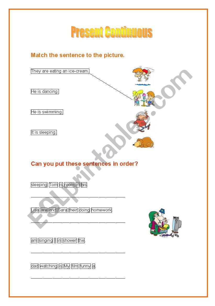 Present Continuous 01-09-2008 worksheet