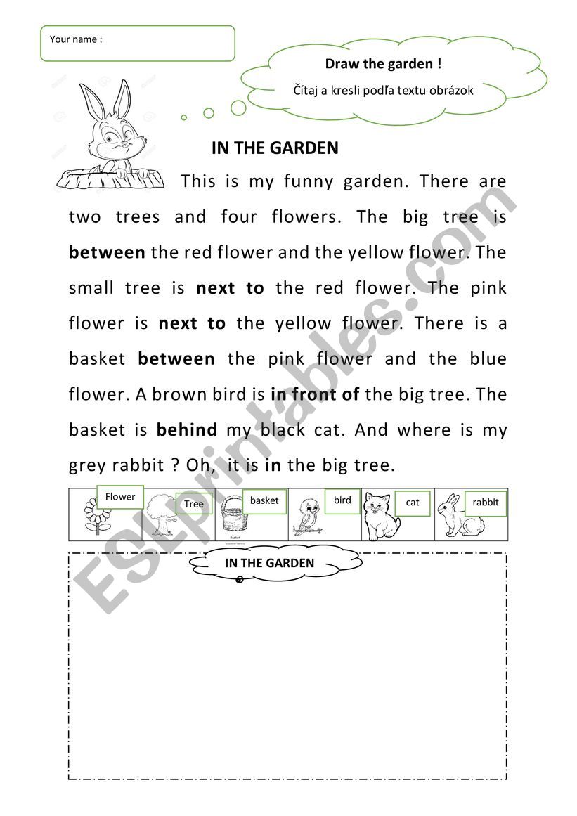 In the garden worksheet