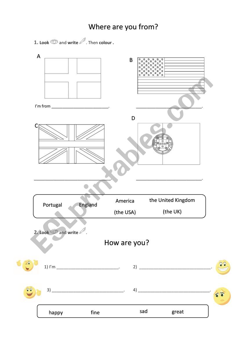 Where are you from worksheet