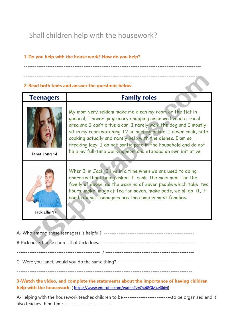 sharing family responsibilities essay