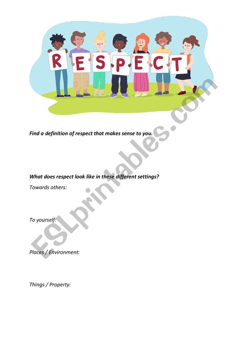 english worksheets respect