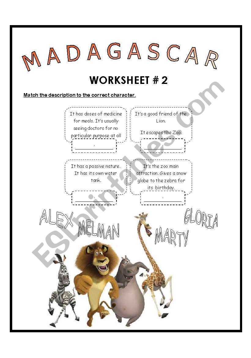 Movie Session: Madagascar Worksheet # 2