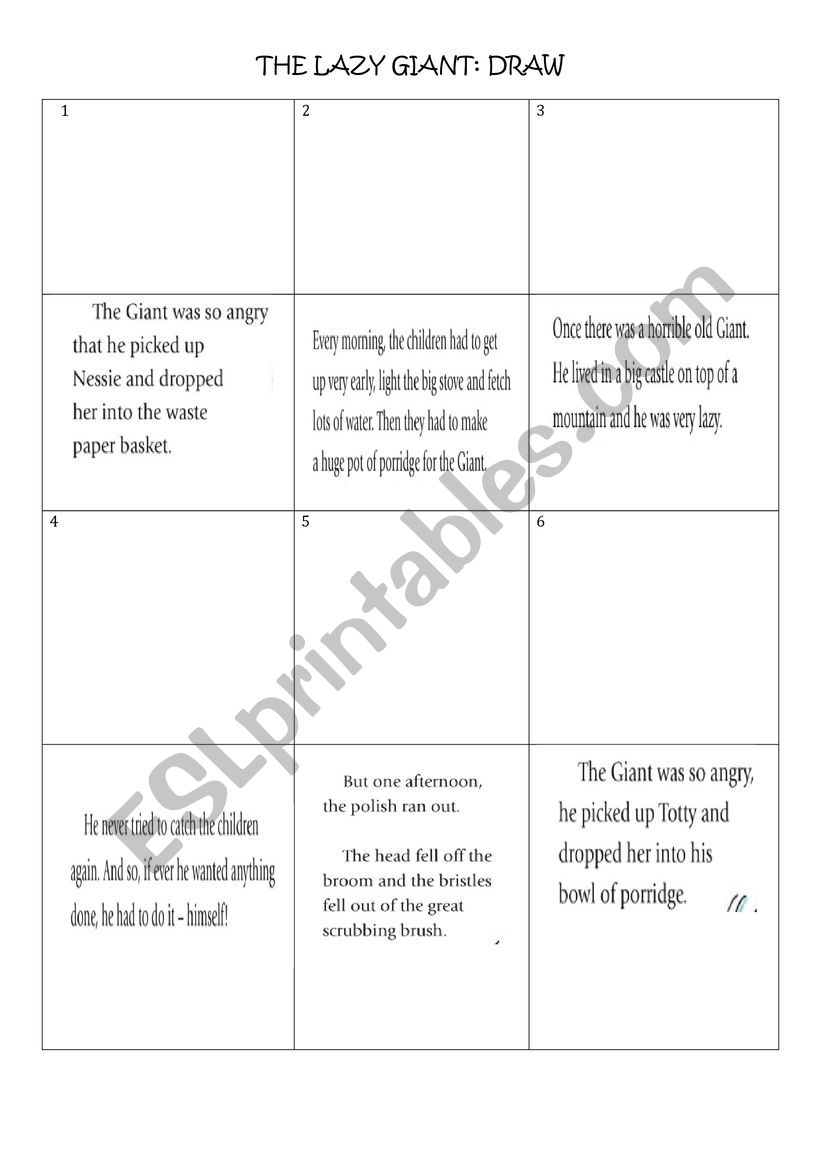 The Lazy Giant - Draw worksheet