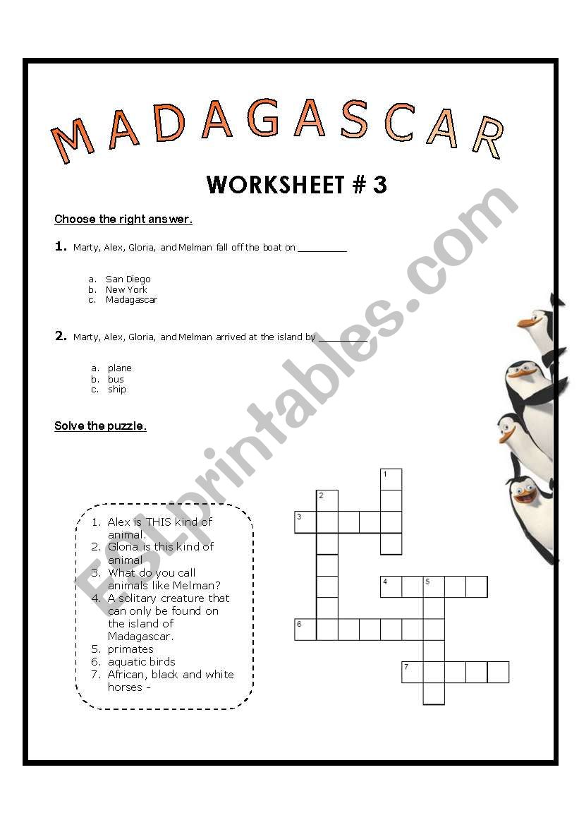 Movie Session: Madagascar Worksheet # 3 + Key