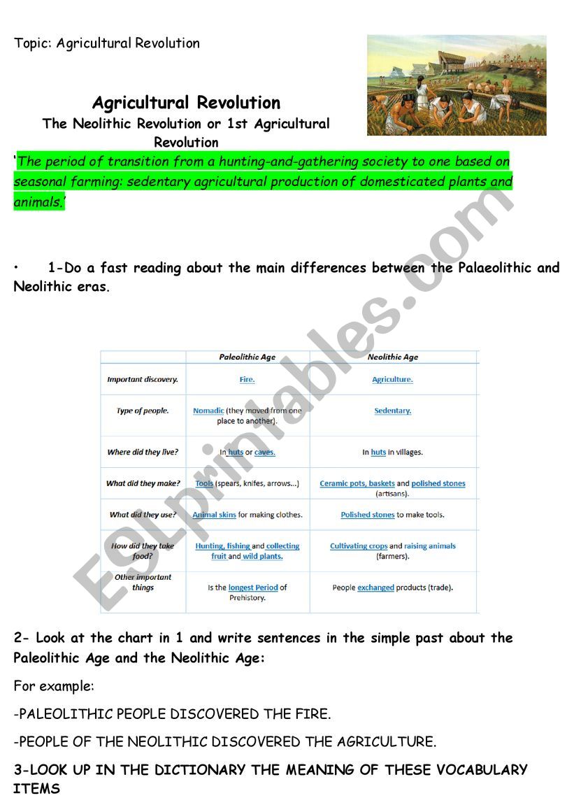 Agricultural Revolution worksheet