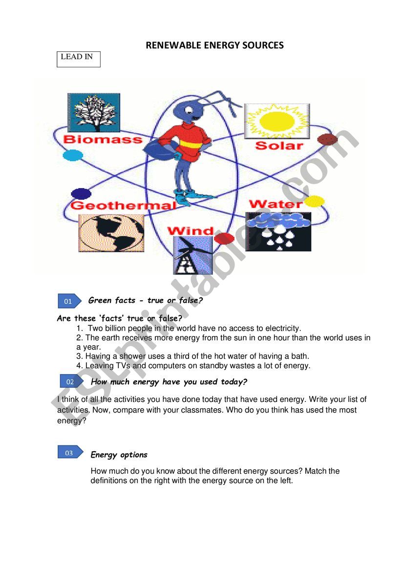 renewable energy source worksheet